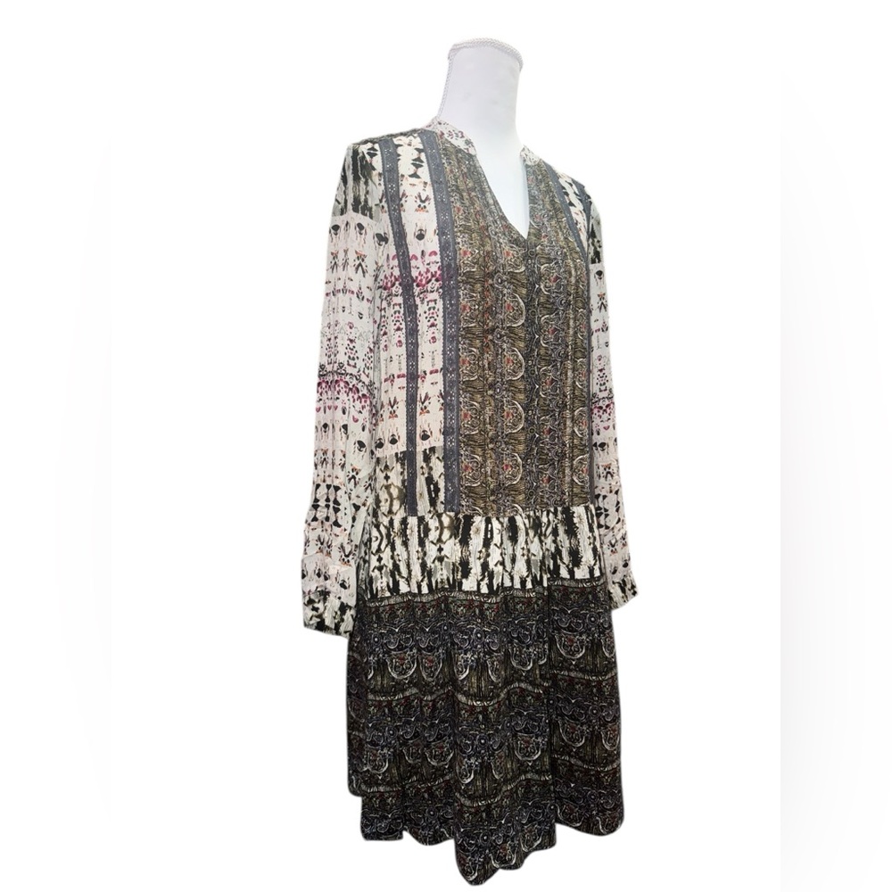 Anthropologie Tiny Boho Patchwork Mini Dress Smal… - image 3